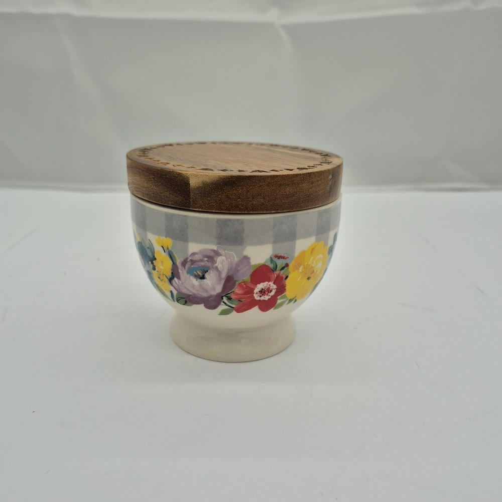 Pioneer Woman Salt Cellar Sweet Romance Stoneware Cottage Core Sugar Bowl Floral - Picture 5 of 8